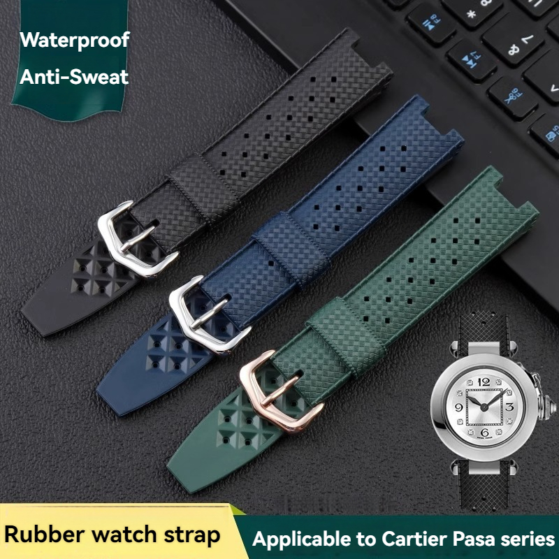 Rubber Men's Watch Strap for C - огляд і ціна Cartier Watch Tank