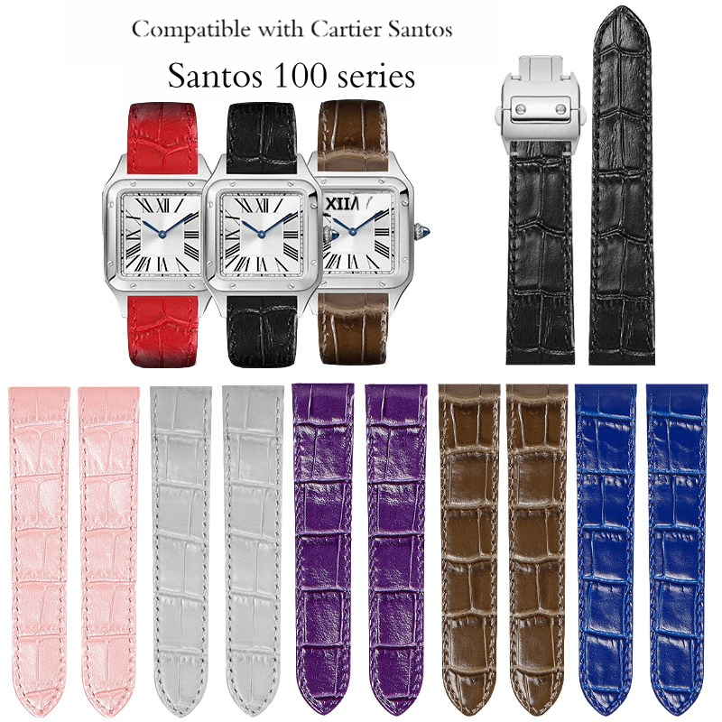 20 23MM genuine cowhide leathe - огляд і ціна Cartier Watch Santos